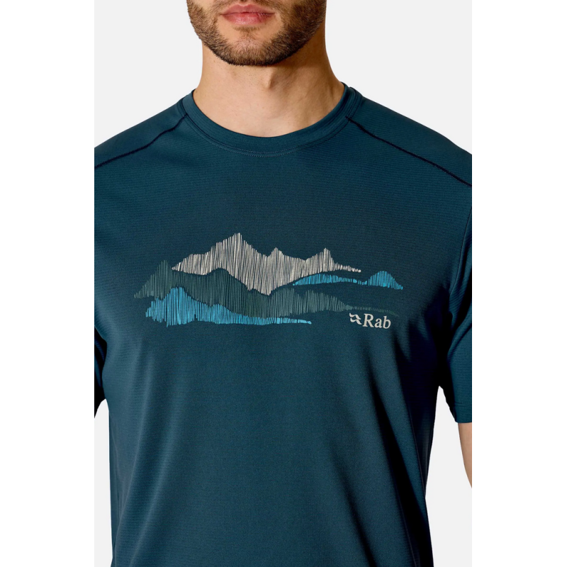 Pánské tričko Rab Force Aspect Tee tempest blue