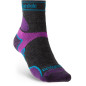 Bridgedale Trail Run LW T2 MS 3/4 Crew Women's Charcoal/Purple Bridgedale Trail Run LW T2 MS 3/4 Crew Women's Charcoal/Purple