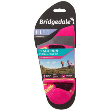 Bridgedale Trail Run UL T2 CS 3/4 Crew Women's  pink