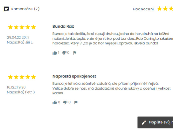 User reviews on iQSPORT.cz